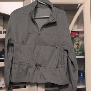 Casual Army Green Zip-Up Jacket